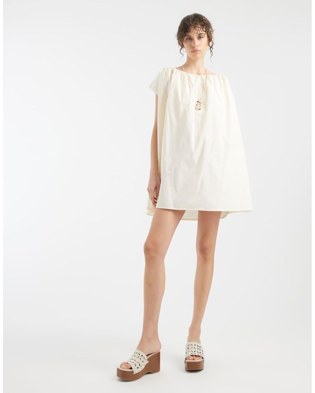 ASOS White Volume Puff Mini Dress
