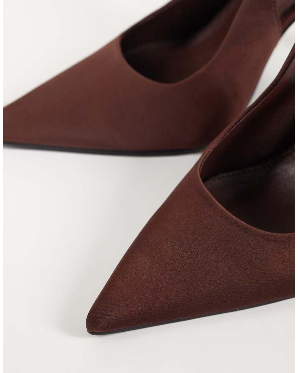Public Desire Brown Allure Slingback Heeled Court Shoes