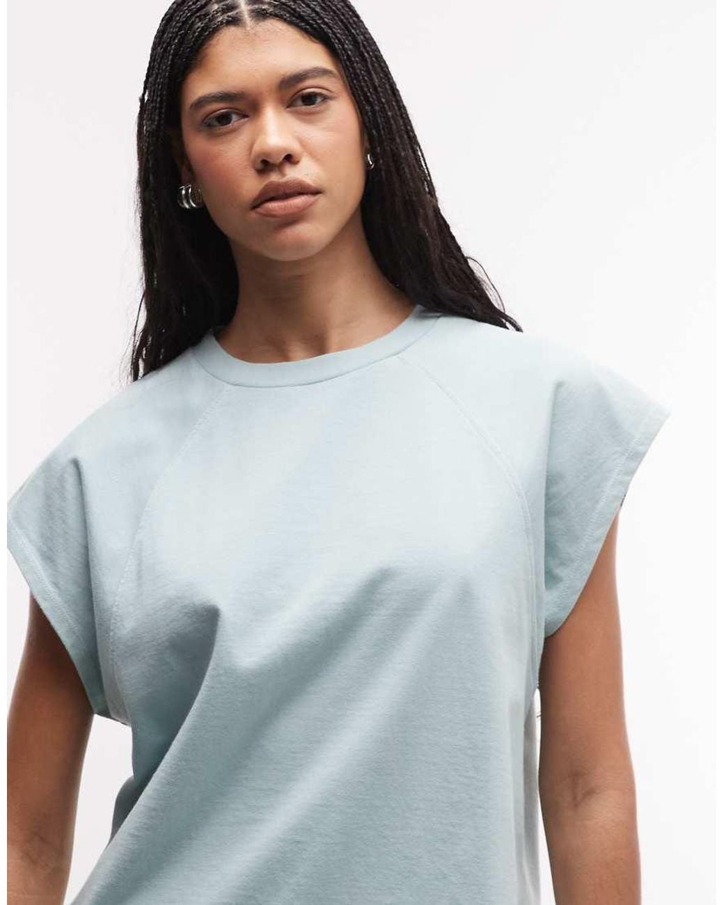 ASOS Gray Raglan Sleeve Heavyweight Boxy Crop Tee