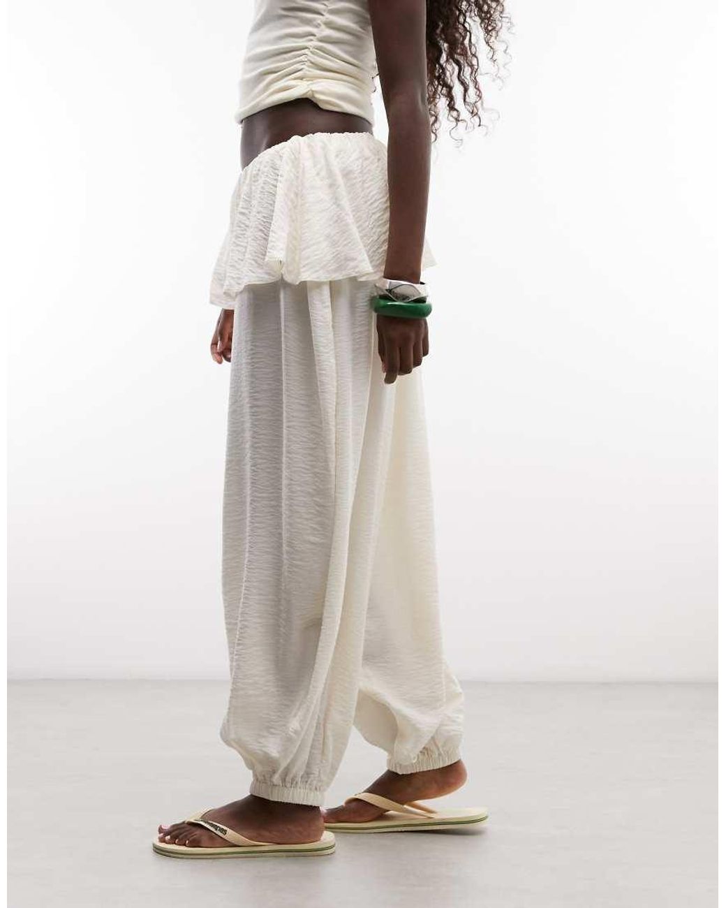 ASOS Natural Skirt Detail Balloon Trousers