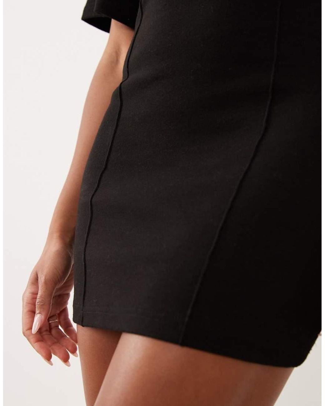 Missy Empire Black Modal Bell Sleeve Fitted T-Shirt Dress
