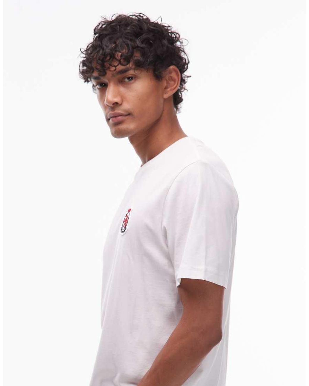 Tommy Hilfiger White Crest Logo T Shirt for men