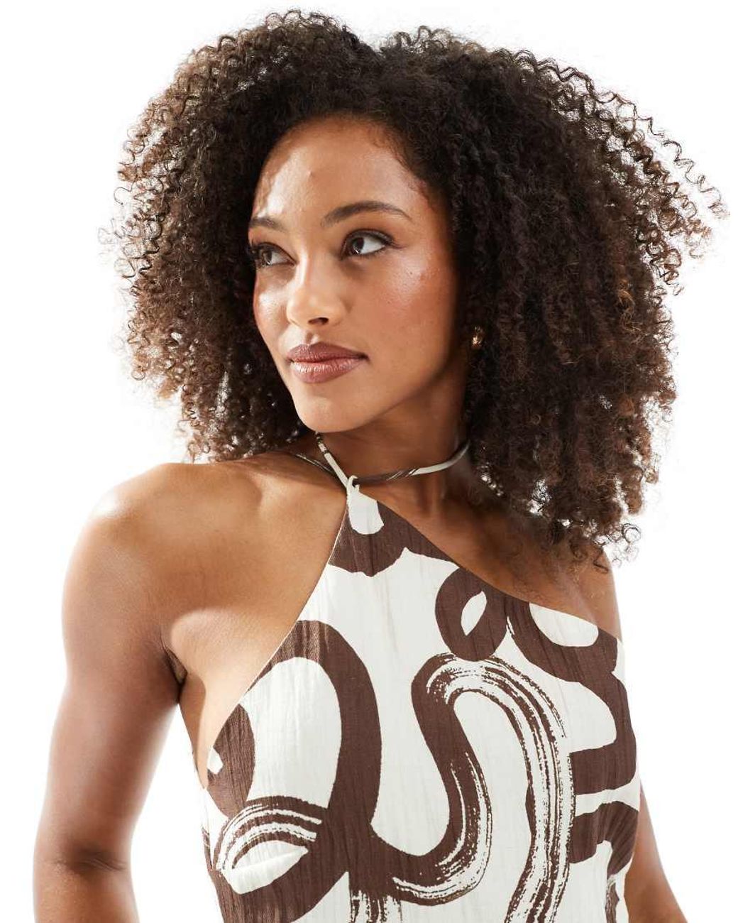 NARRATED White Cut-Out Halterneck Maxi Dress