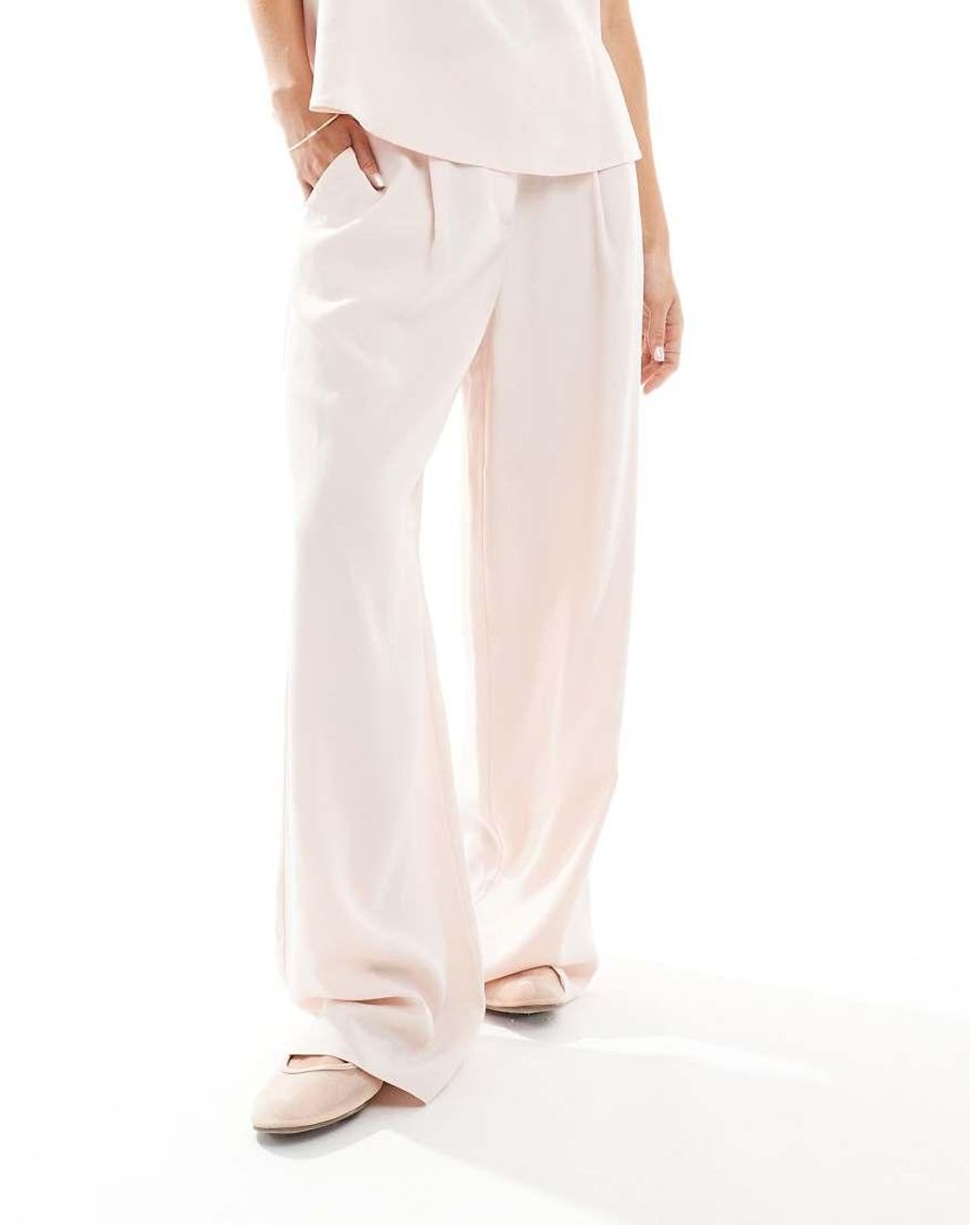 ASOS White Tailored Relaxed Straight Leg Trousers Co-ord