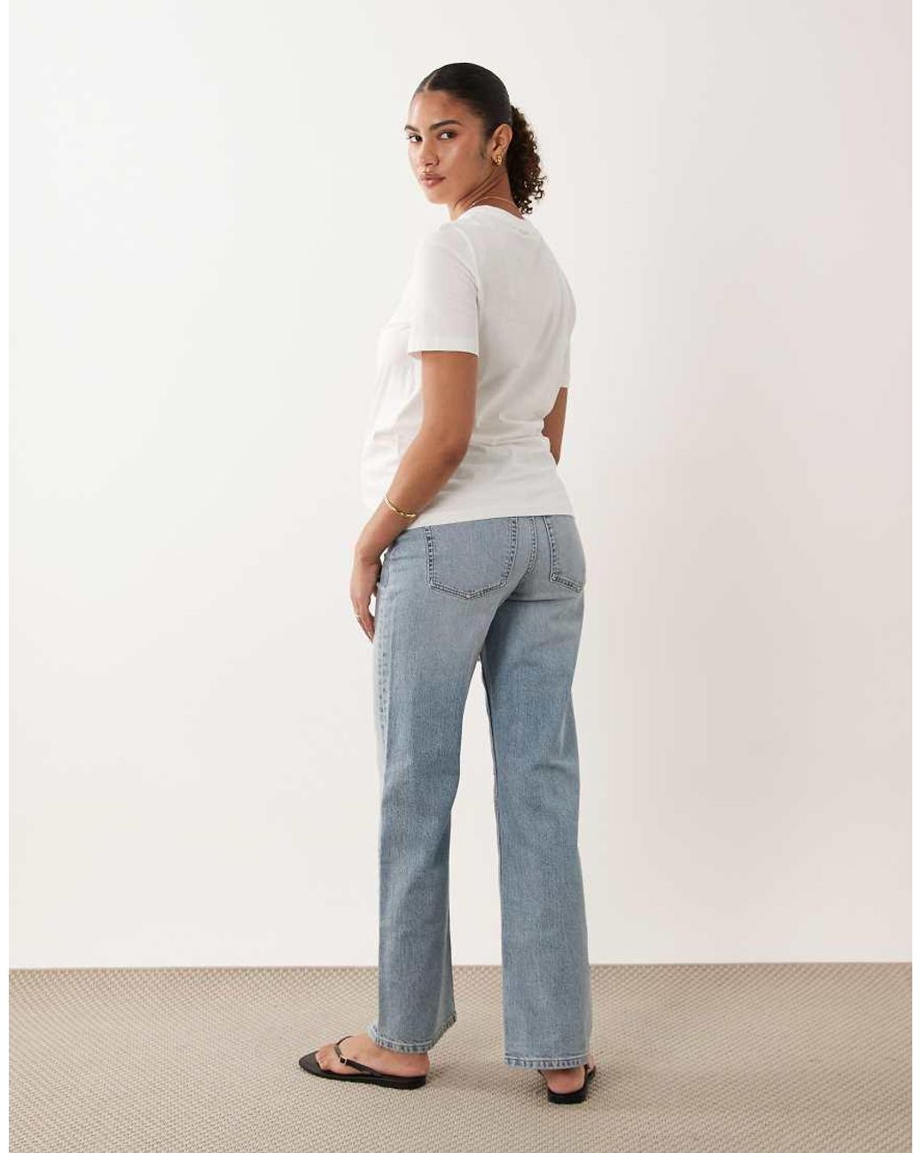 ASOS White Asos Design Maternity Comfort Stretch Straight Leg Jeans