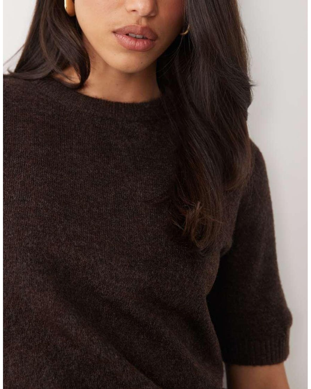 Pretty Lavish Brown Knitted Short Sleeve Top Co-ord