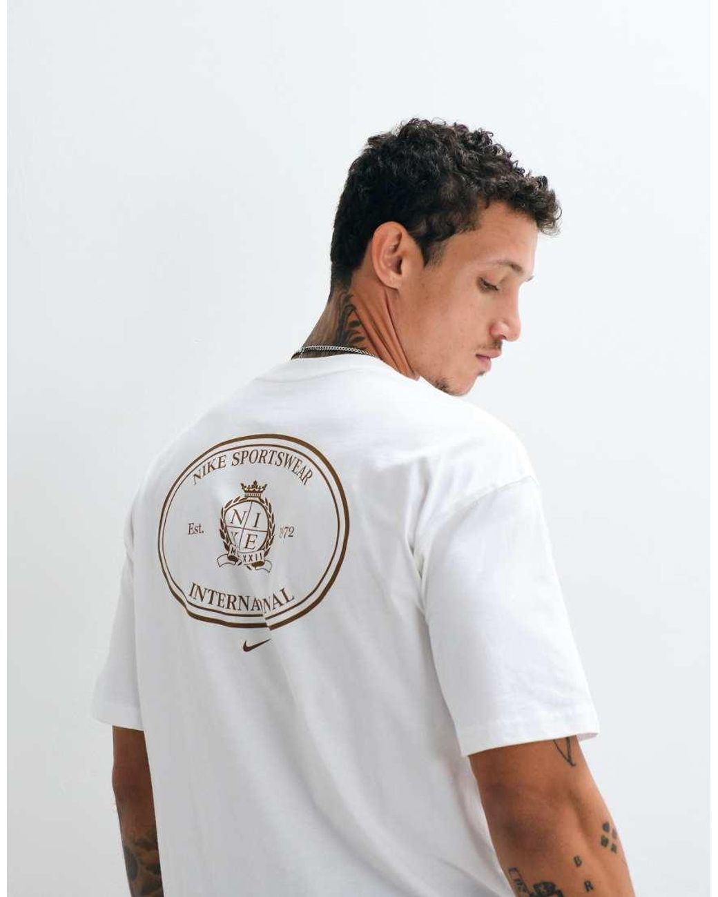 Nike White Club Ncc Backprint Logo T-Shirt for men