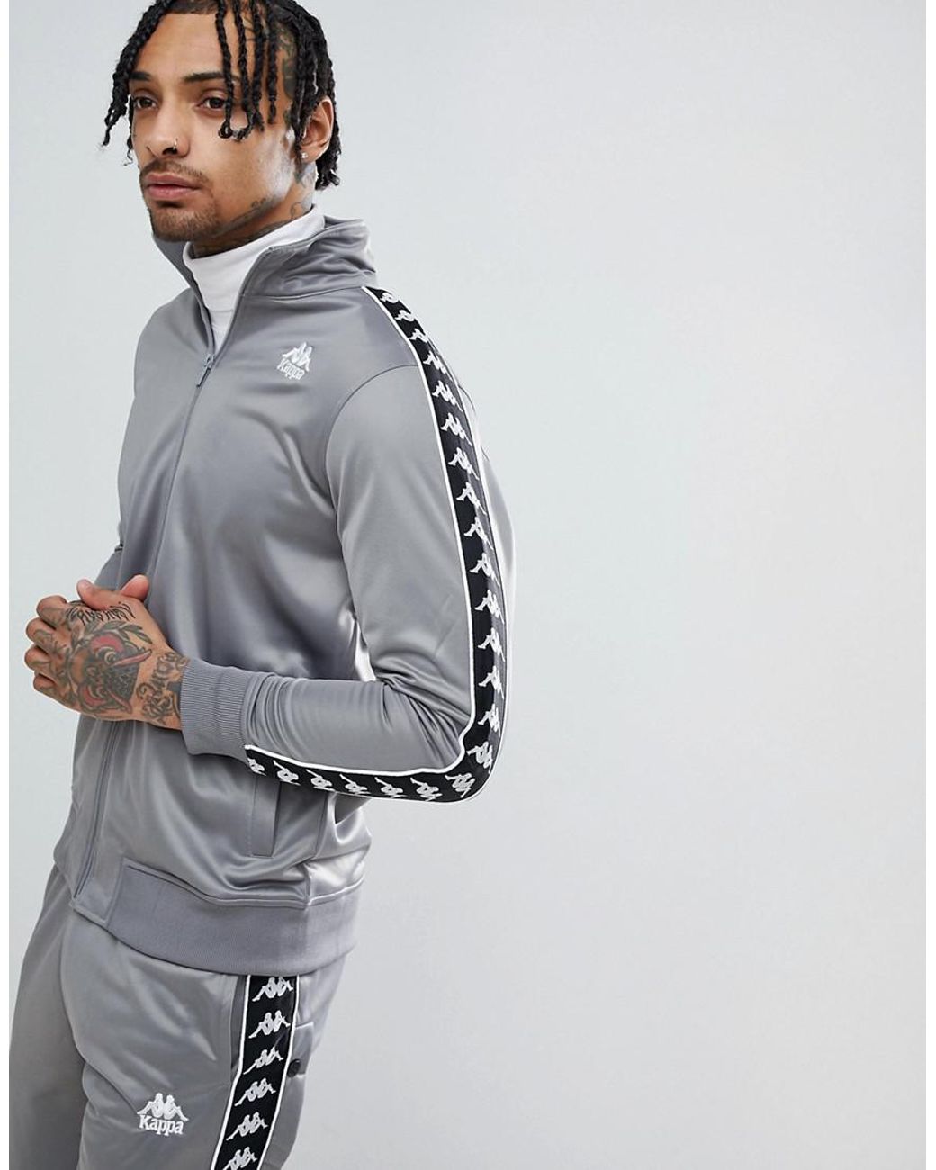 Medio marzo Oh querido Kappa Track Jacket With Sleeve Taping In Grey in Gray for Men | Lyst