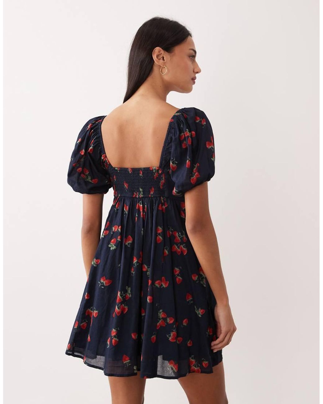 Abercrombie & Fitch Black Square Neck Milkmaid Mini Dress