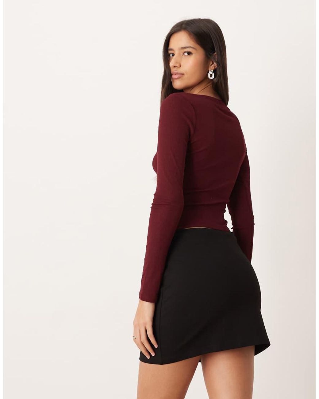 ASOS Red Ponte Micro Mini Skirt With Pocket Detail