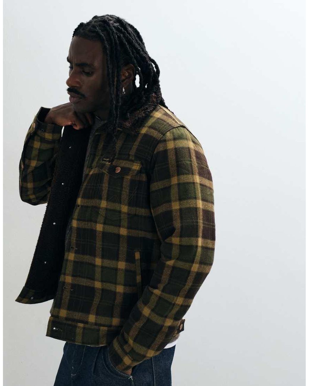 Wrangler Black Wool Mix Trucker Jacket for men