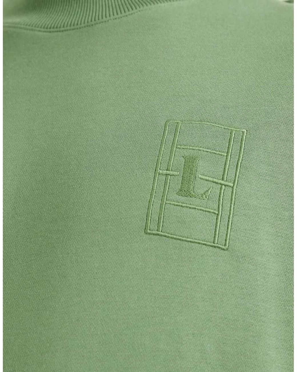 Lacoste Green Embroidered Logo Crew Neck Sweatshirt for men