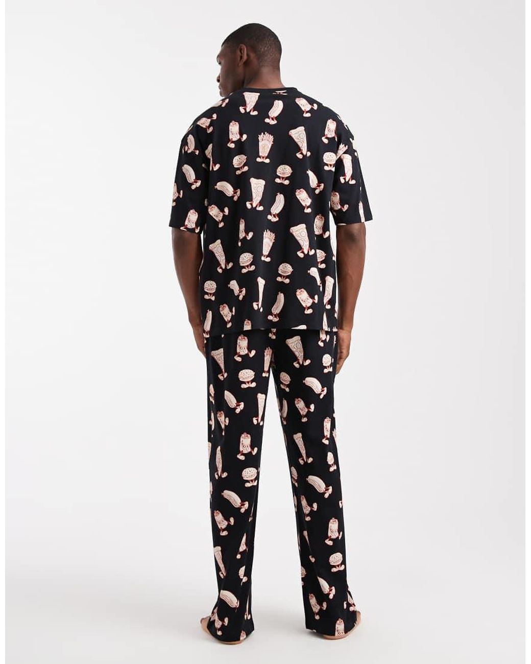 ASOS White Pyjama Set With Food Graphic for men