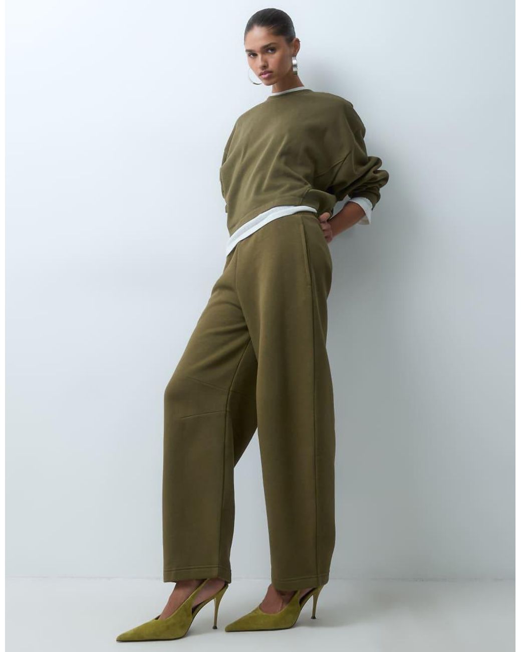 ASOS Green Boxy Oversized Brushback Sweat