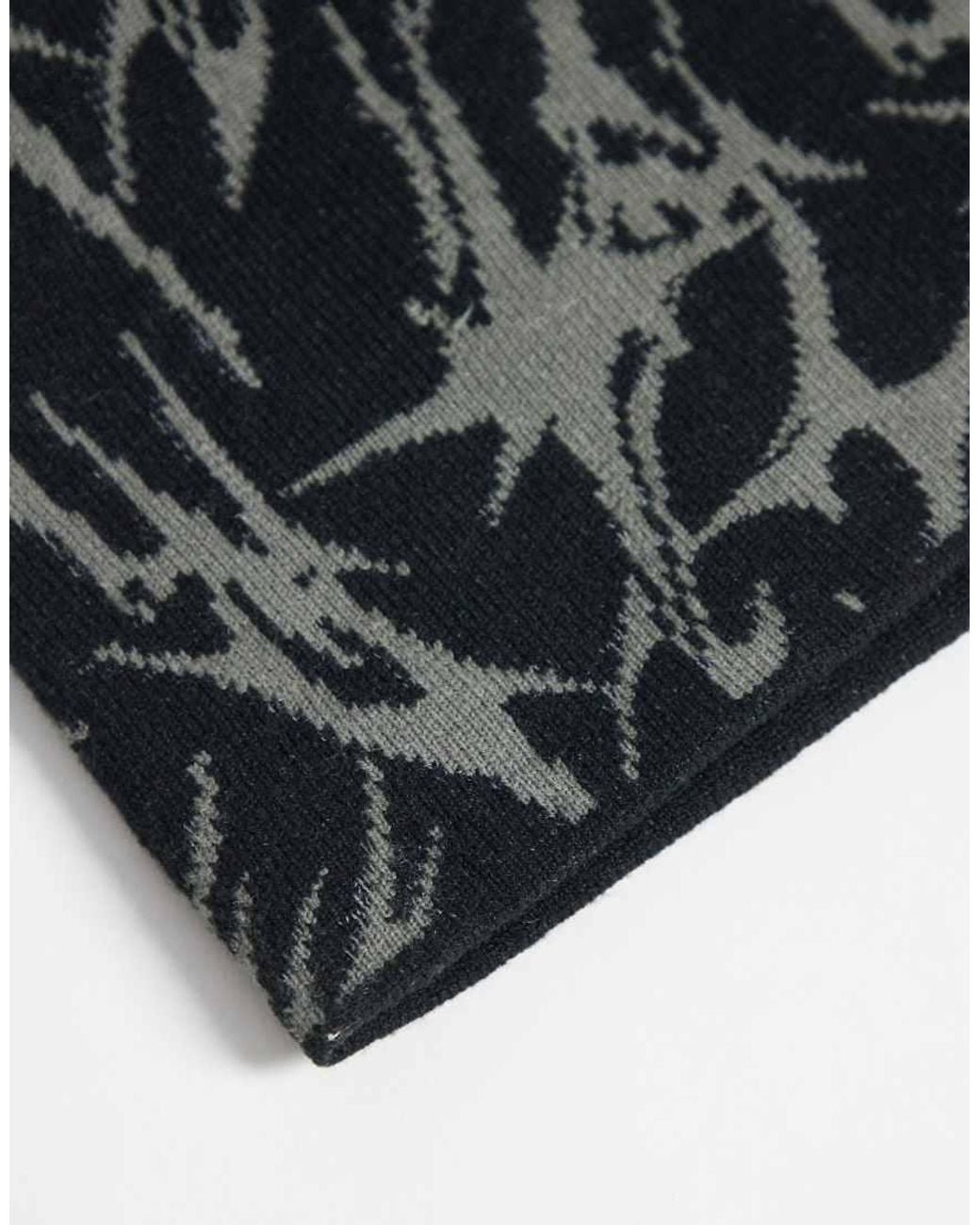 ASOS Black Abstract Pattern Skull Beanie for men