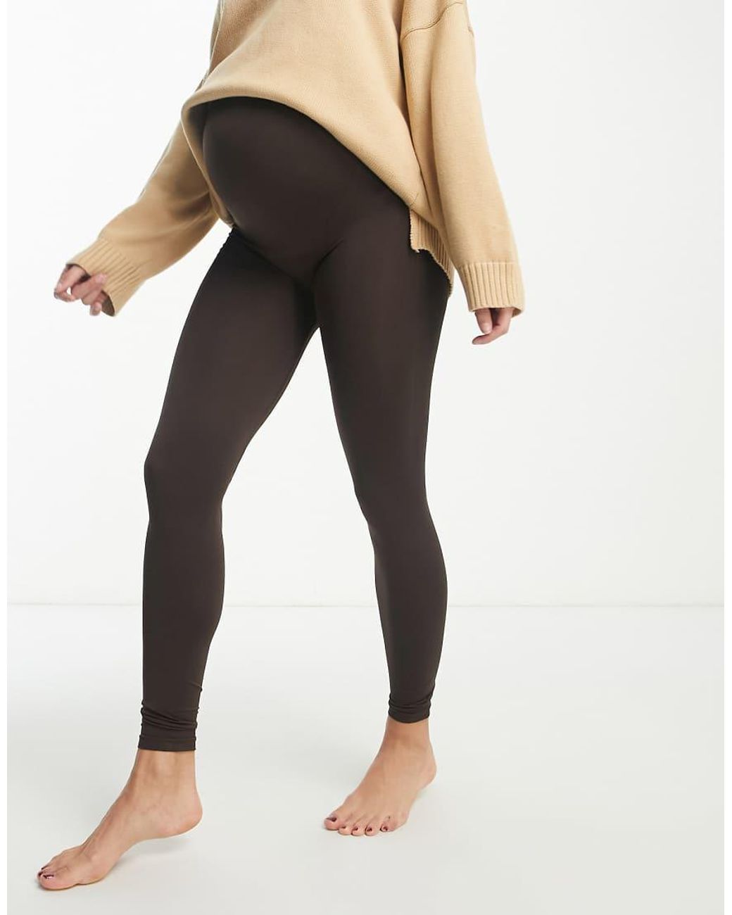 Mama.licious Brown Mamalicious Maternity Seamless leggings