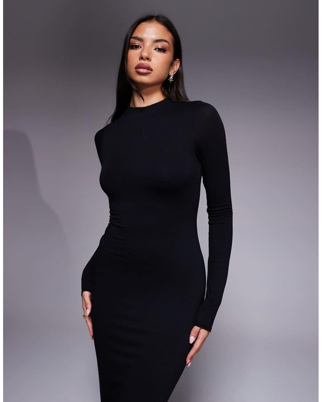 AFRM Blue Juniper Knit Crepe Maxi Dress