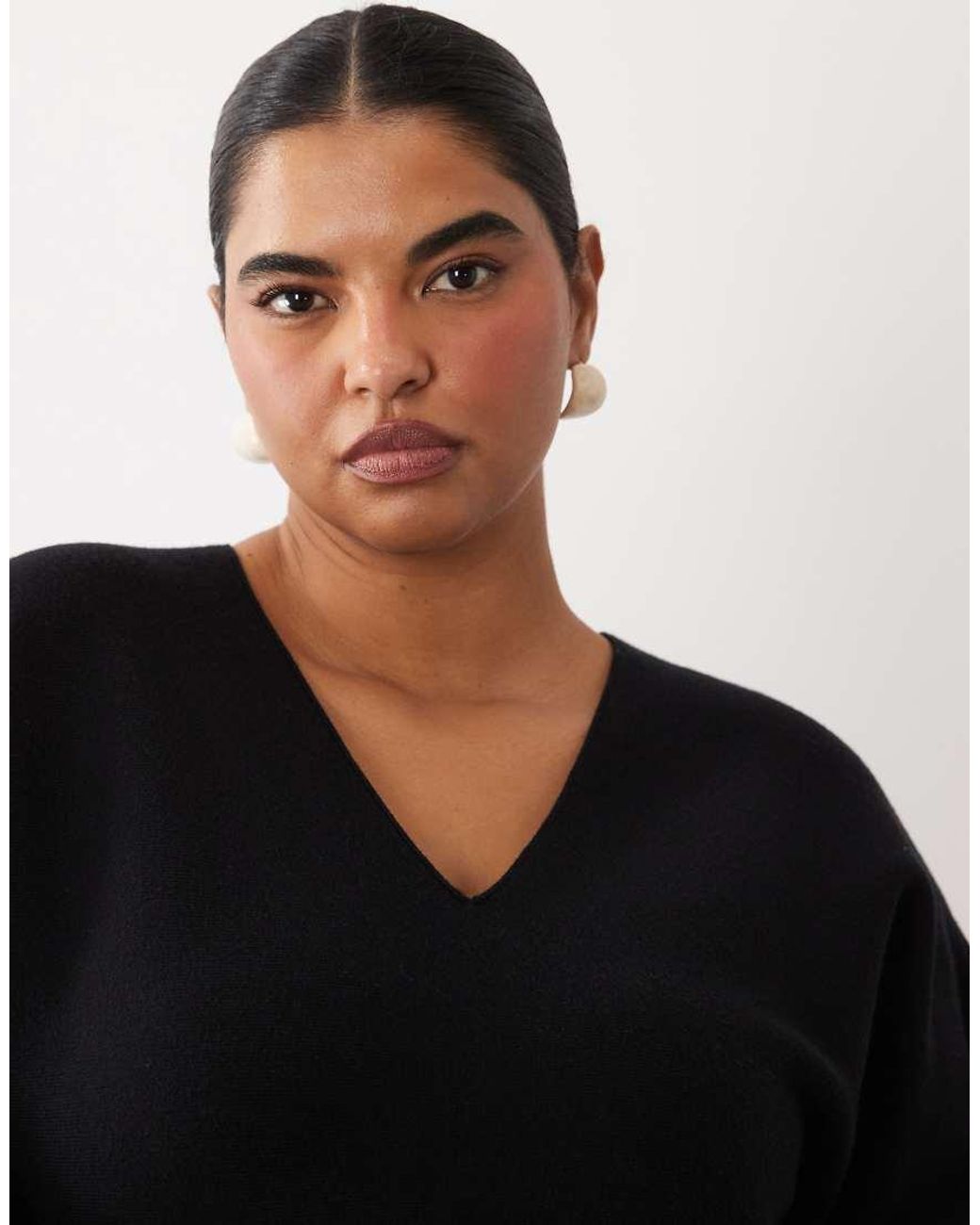 ASOS Black Asos Design Curve Compact Batwing Jumper