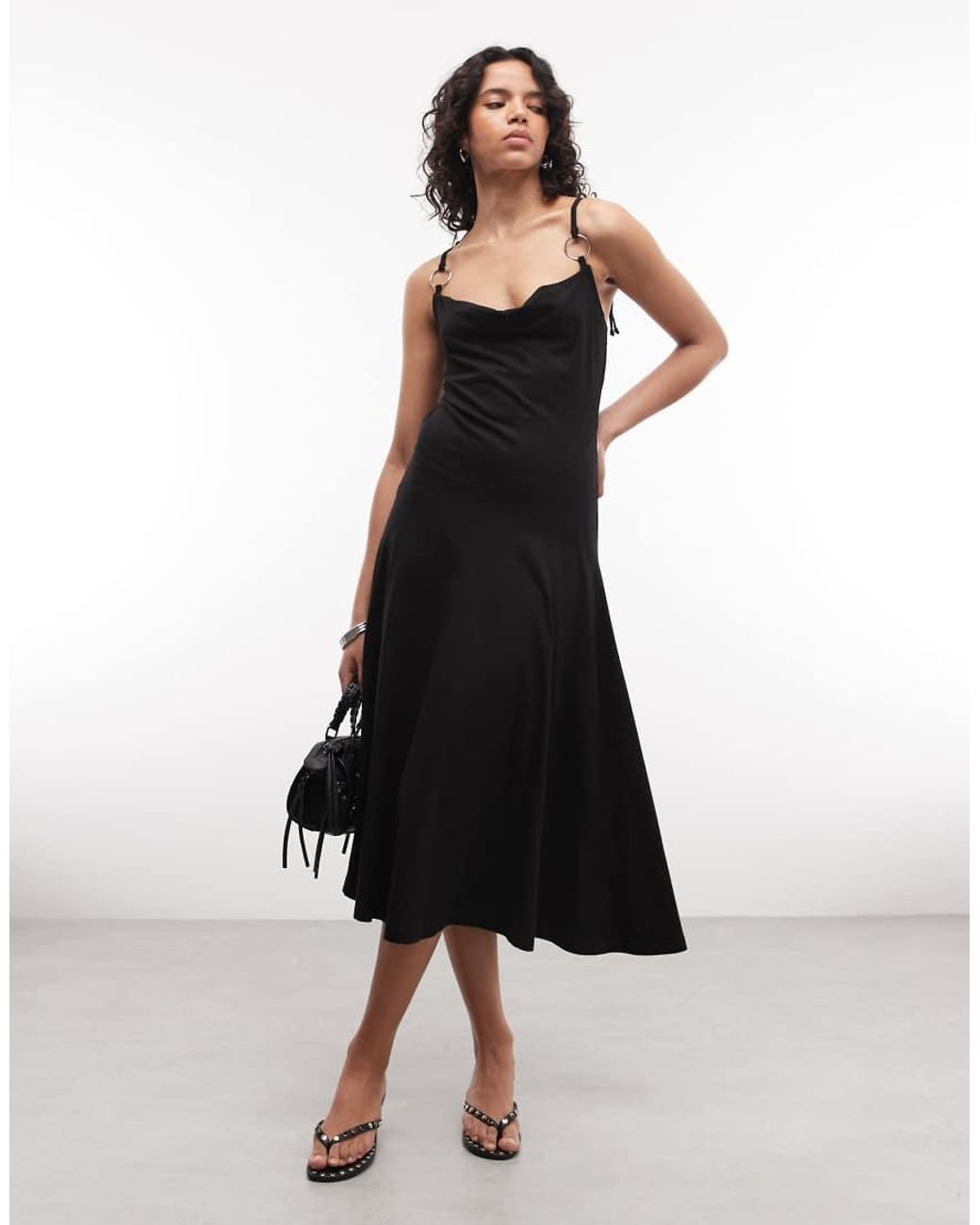The Ragged Priest White Cowl Neck Cami Midaxi Dress With Scoop Back