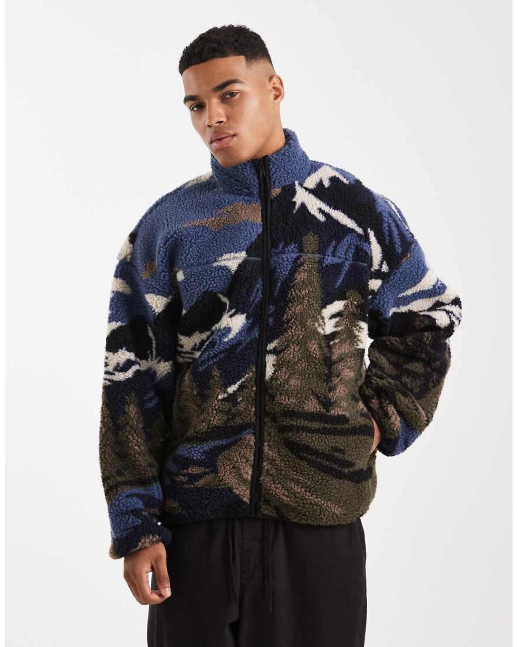 Only & Sons Blue Scene Print Fleece for men