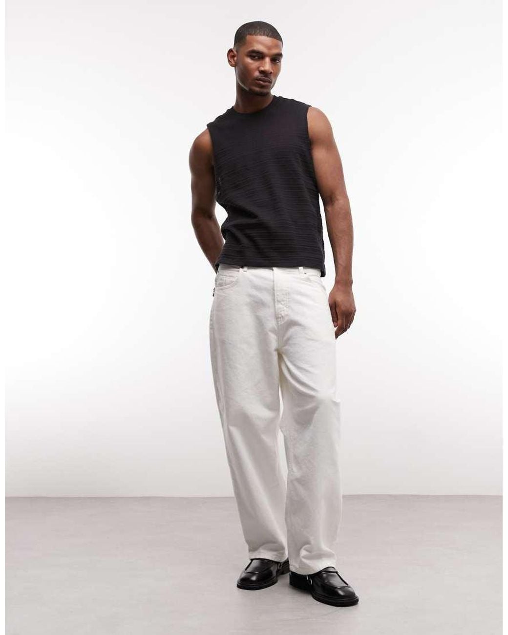 AllSaints White Clove Cotton Detail Vest for men