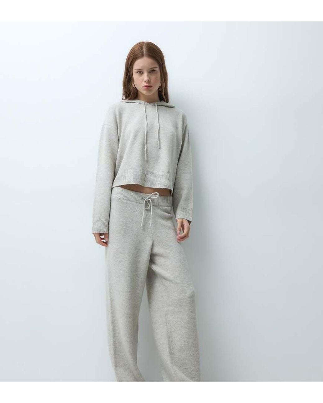 JDY Petite Gray Knitted Trouser Co-Ord