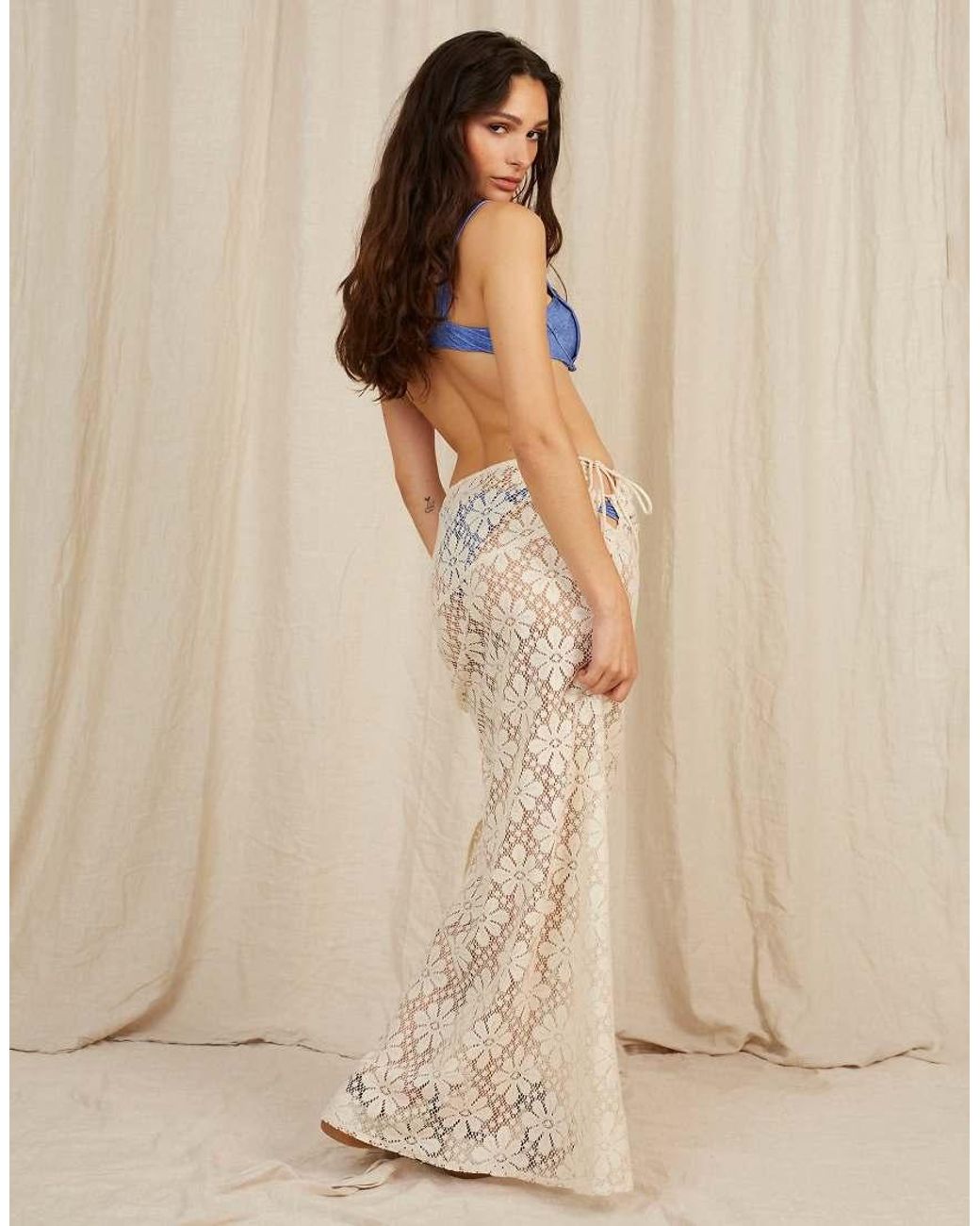 Going Somewhere Natural Crochet Maxi Skirt