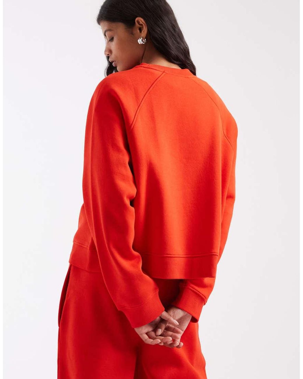 ASOS Red Regular Raglan Brushback Sweat