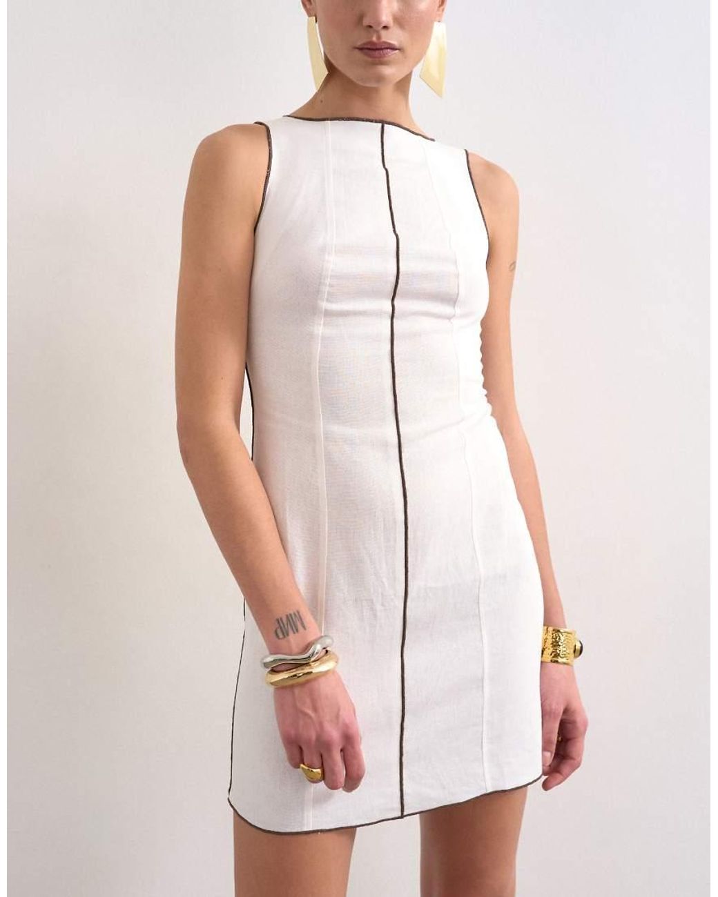 TOPSHOP Multicolor Linen Rich Mini Shift Dress