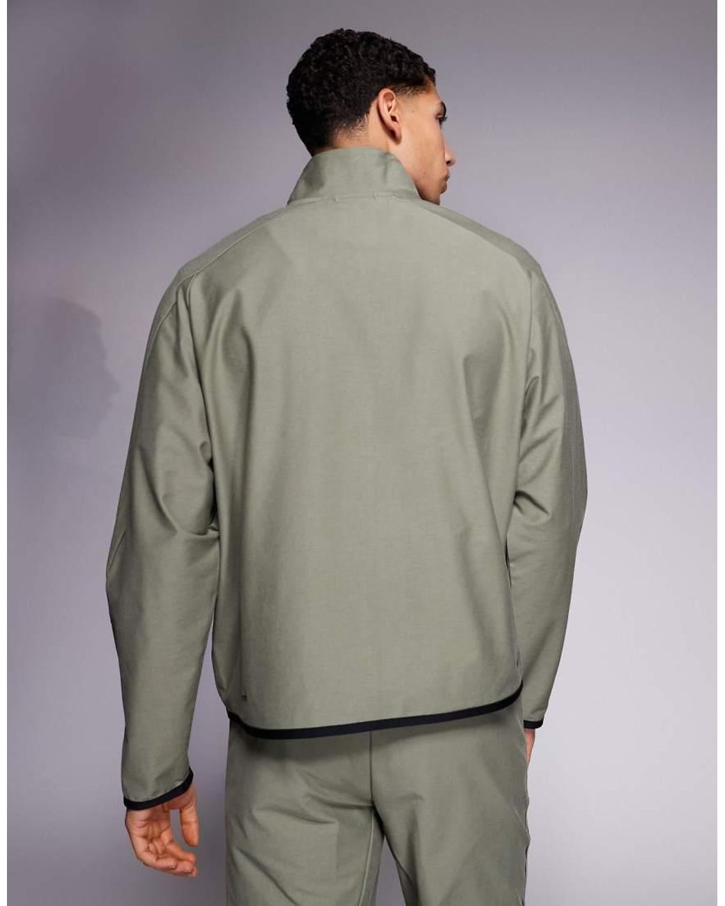 Nike Gray Tech Shori Full Zip Funnel Neck Track Jacket for men