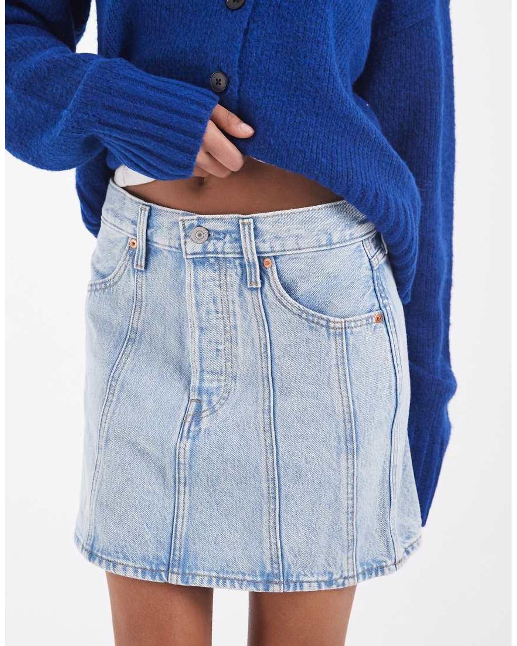 Levi's White Seamed Icon Skirt