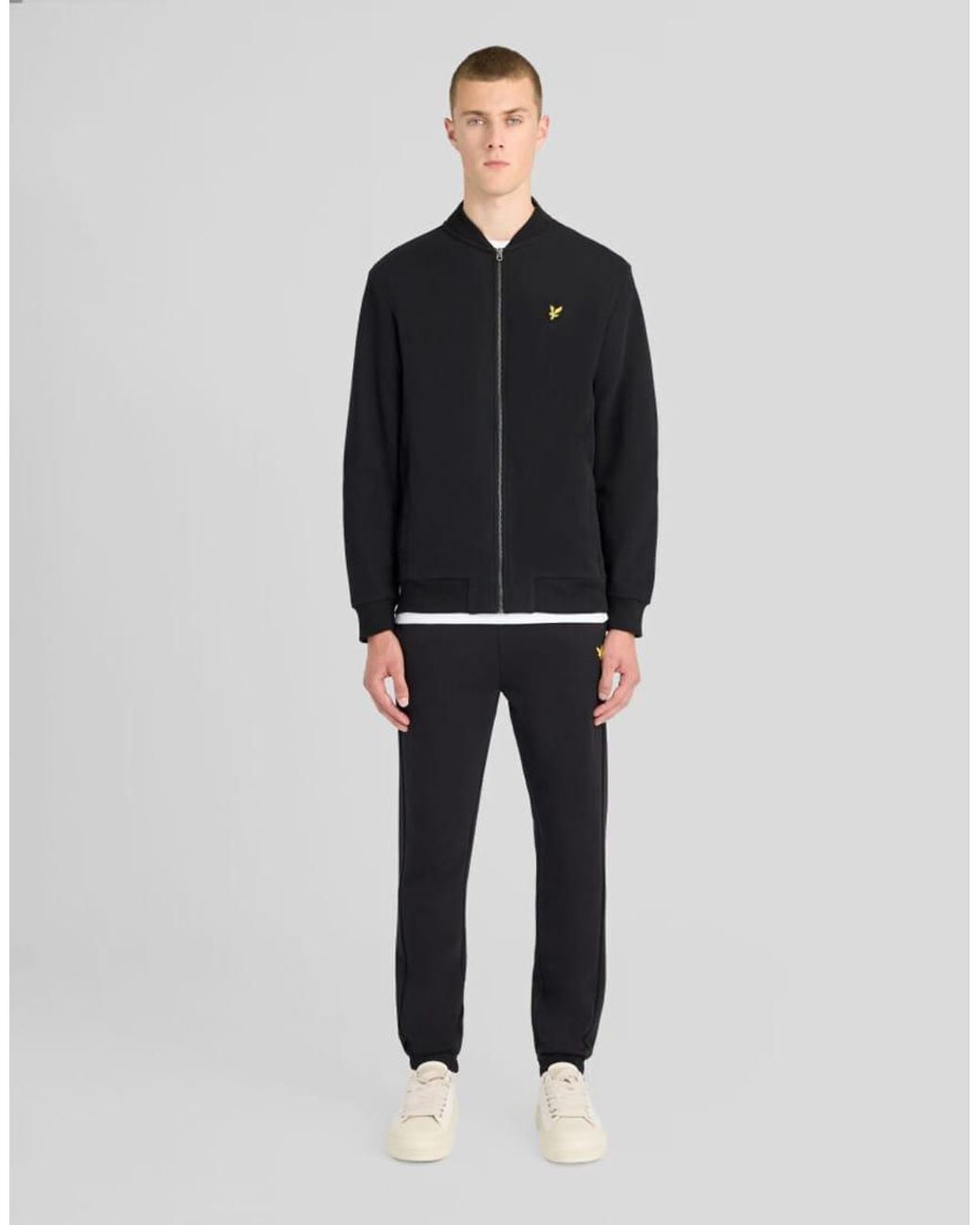 Lyle & Scott Black Mid Layers Sueded Jersey Bomber for men