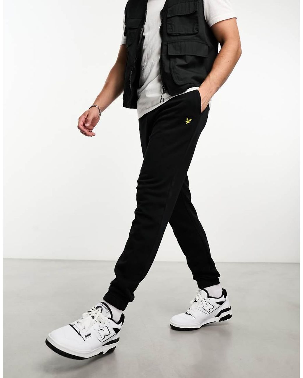 Lyle & Scott Black Icon Logo Slim Fit Trackies for men