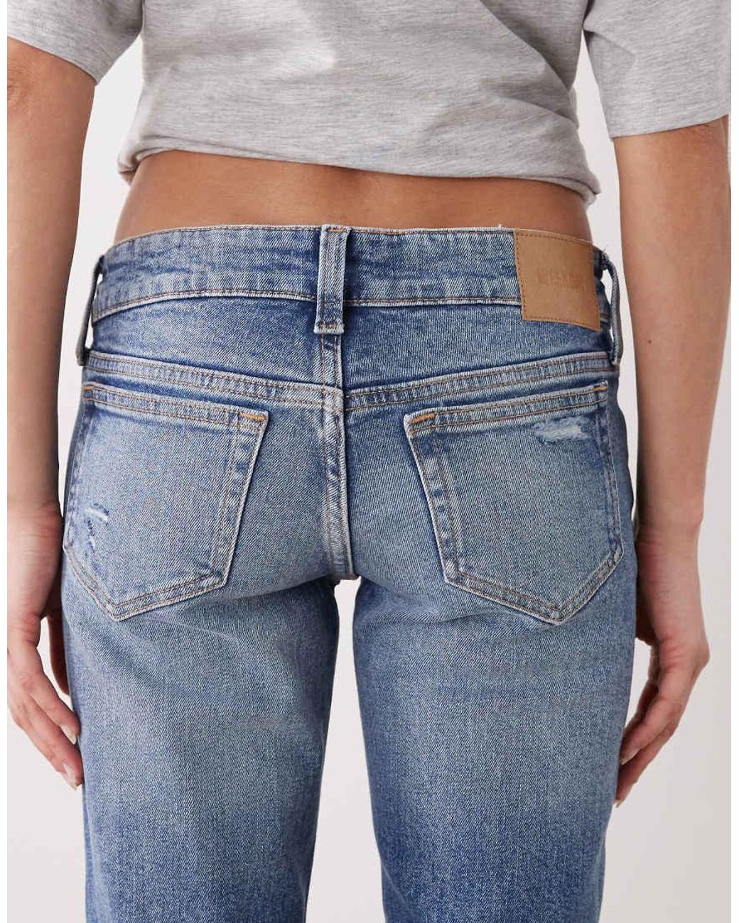 Weekday Blue Distressed Bootcut Flared Jeans