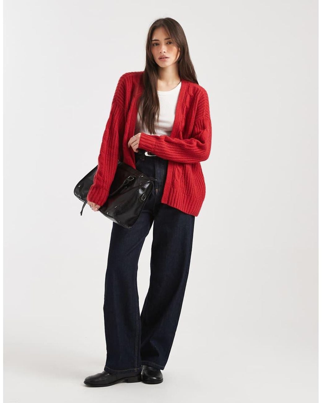 Hollister Red Open Cardigan