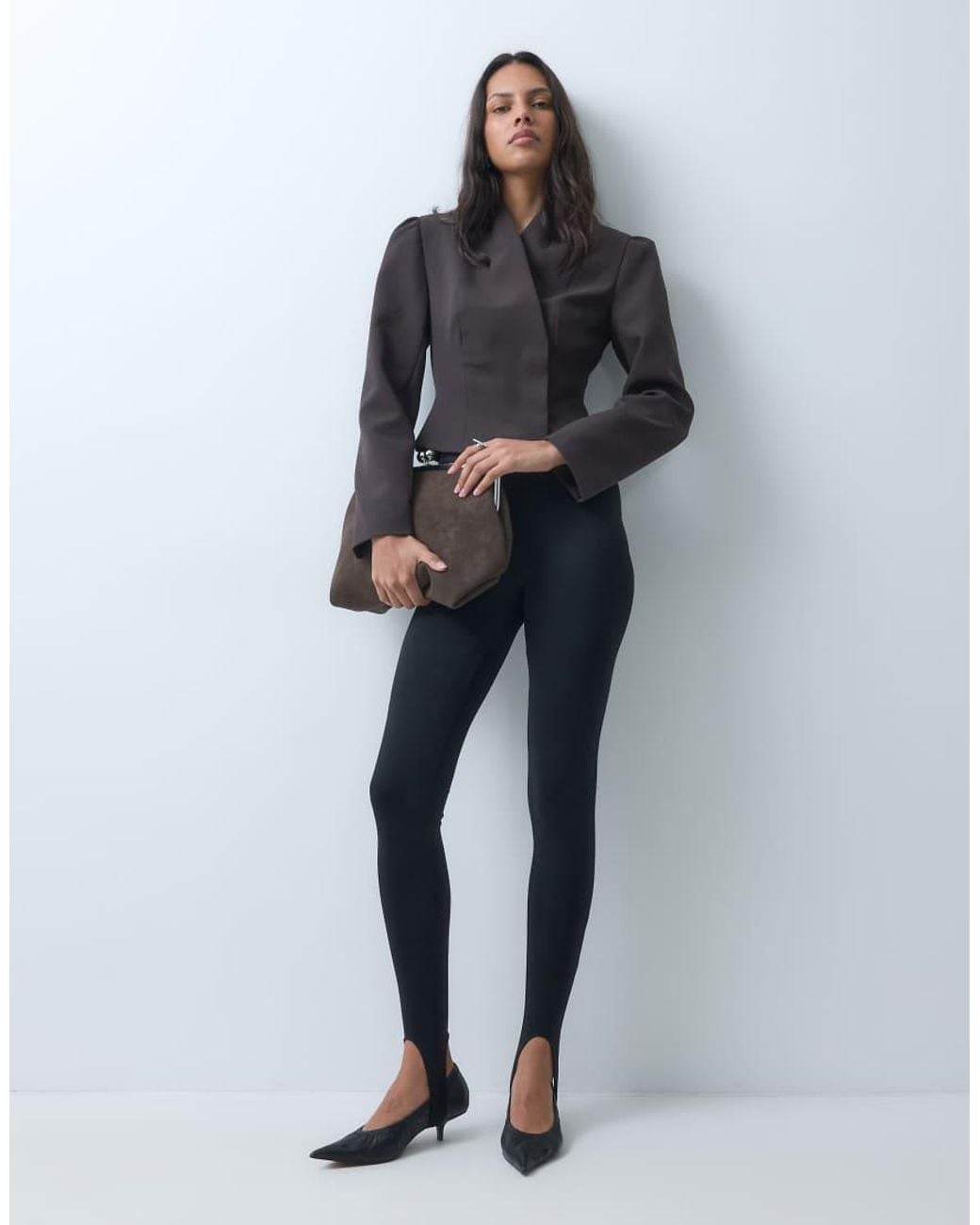 ASOS Gray Tailored Cinch Waist Wrap Blazer