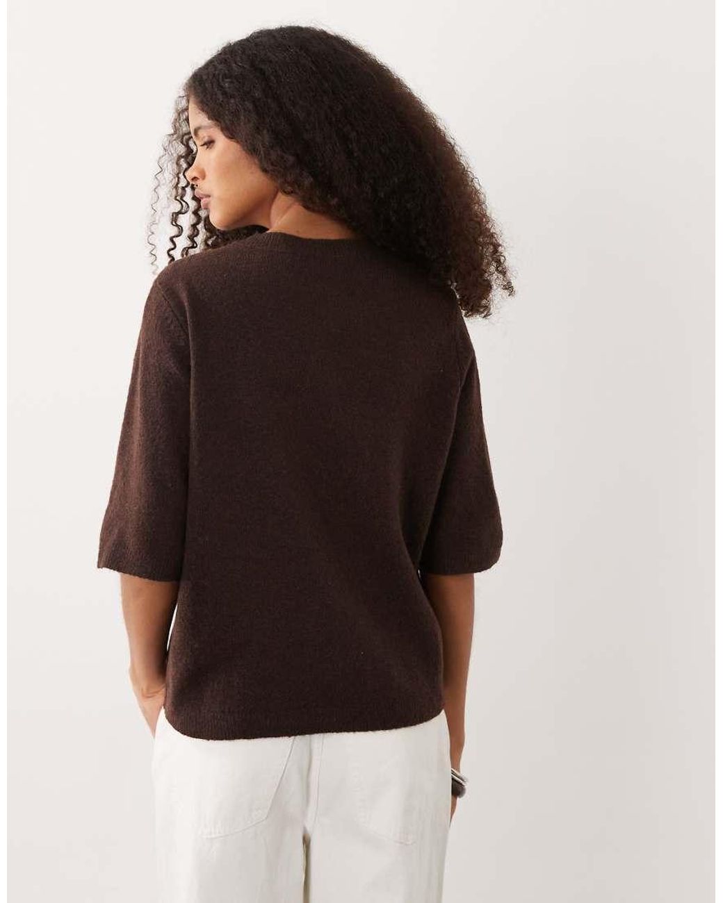 Vila Brown Short Sleeve Knit Cardigan