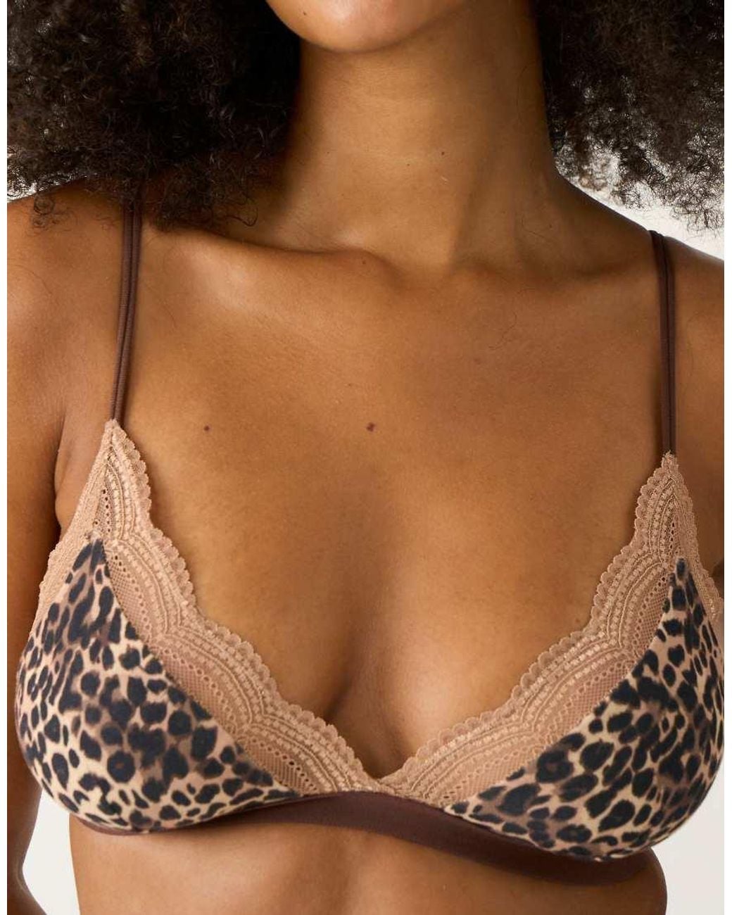 Stripe & Stare Brown Light Lace Triangle Bra