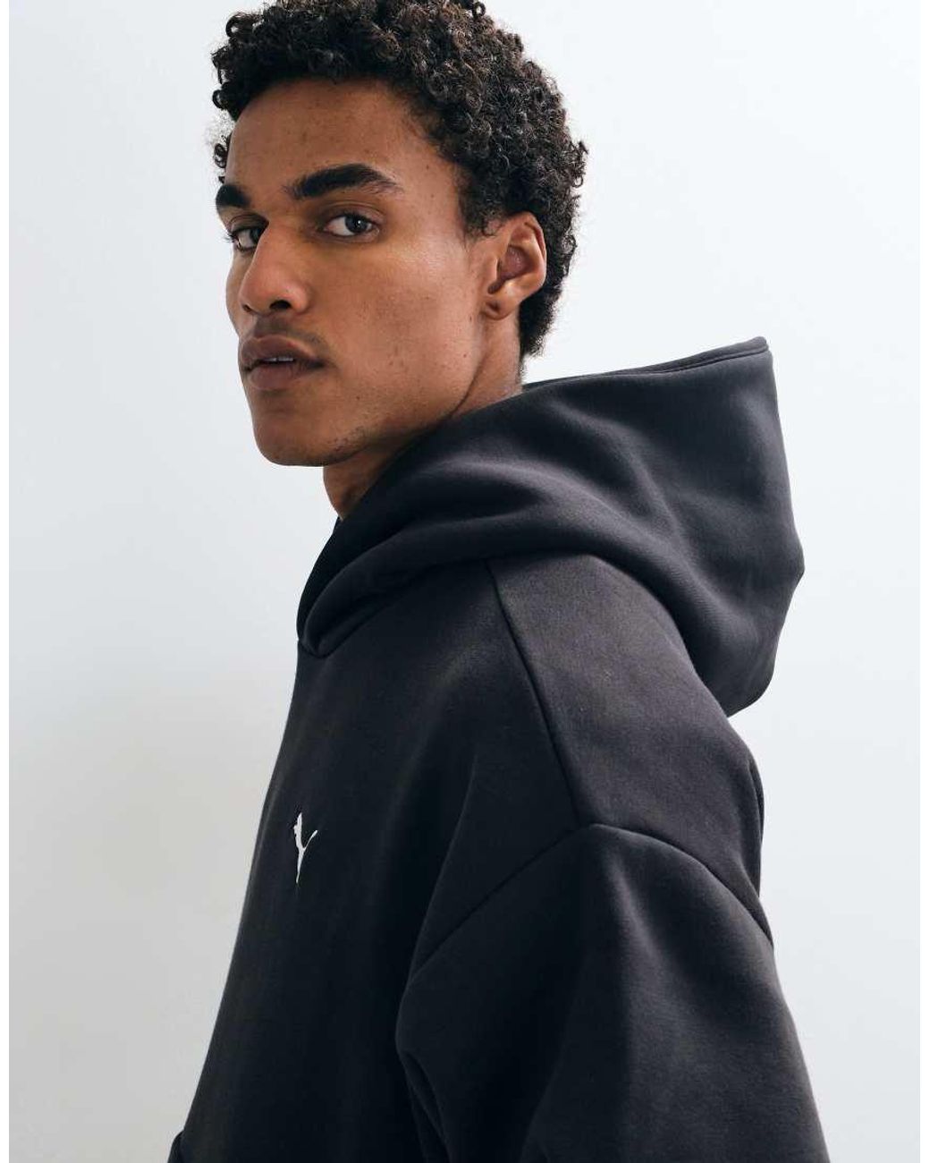 PUMA Blue Essentials Heavy Fleece Boxy Hoodie Oversized for men