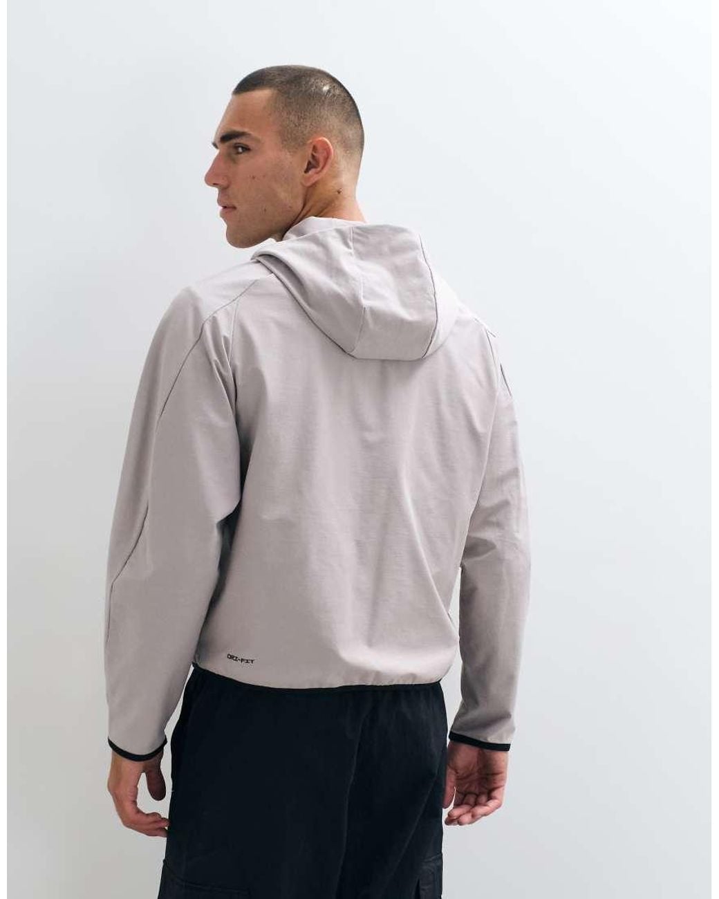 Nike Gray Tech Shori Knitted Windrunner Full Zip Jacket for men