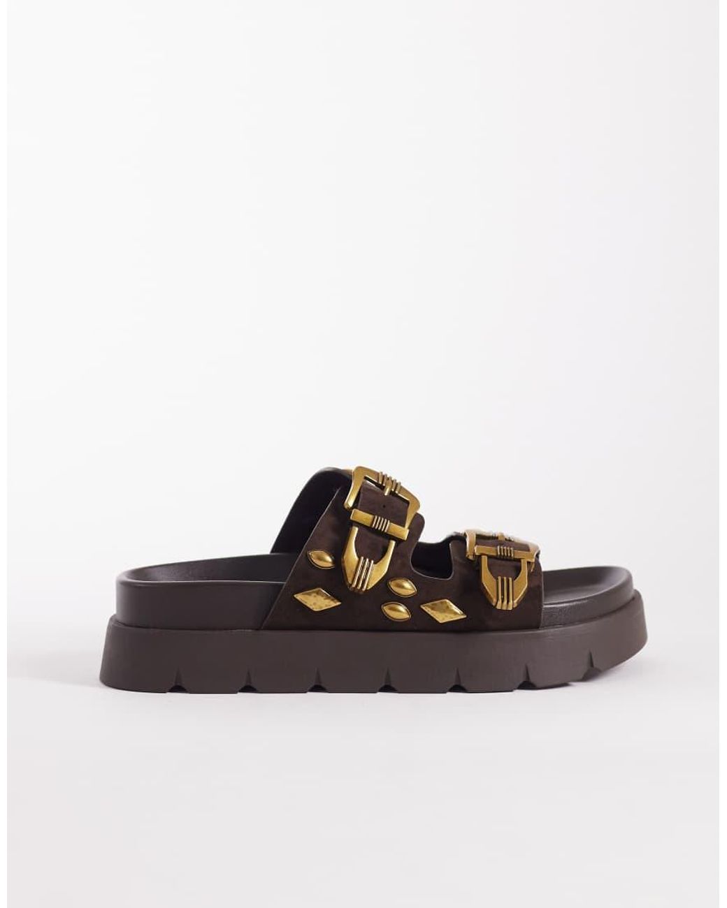 ASOS Brown Flair Boho Studded Sandal