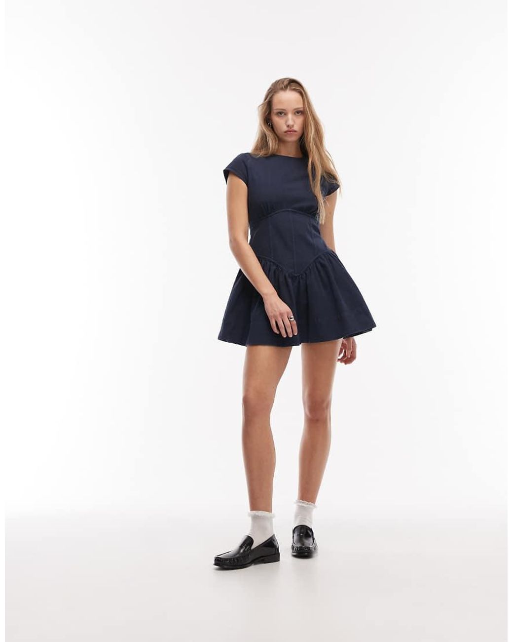 ASOS Blue Corset Inspired Sleeveless Mini Dress