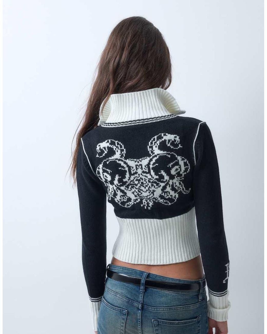Ed Hardy Gray Skull And Serpent Zip Through Cardigan