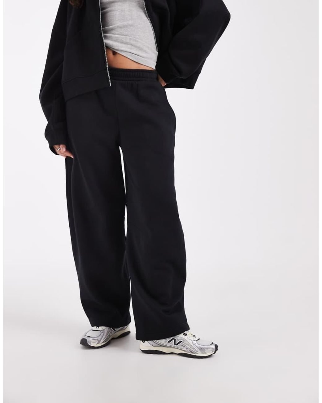 ASOS Blue Barrel Leg Brushback Sweatpants