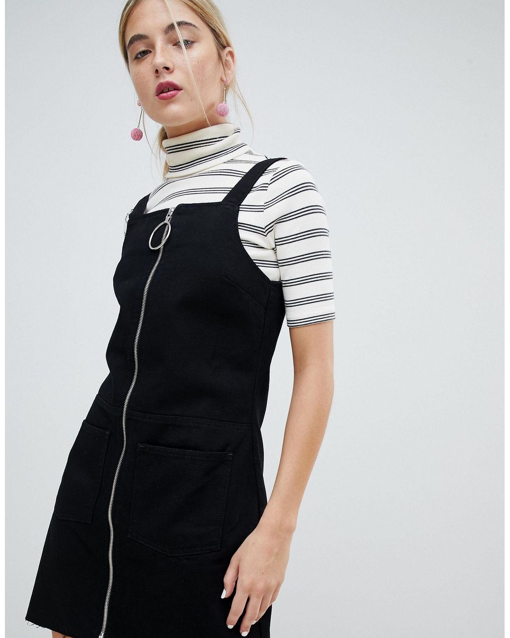 black denim jumper dress