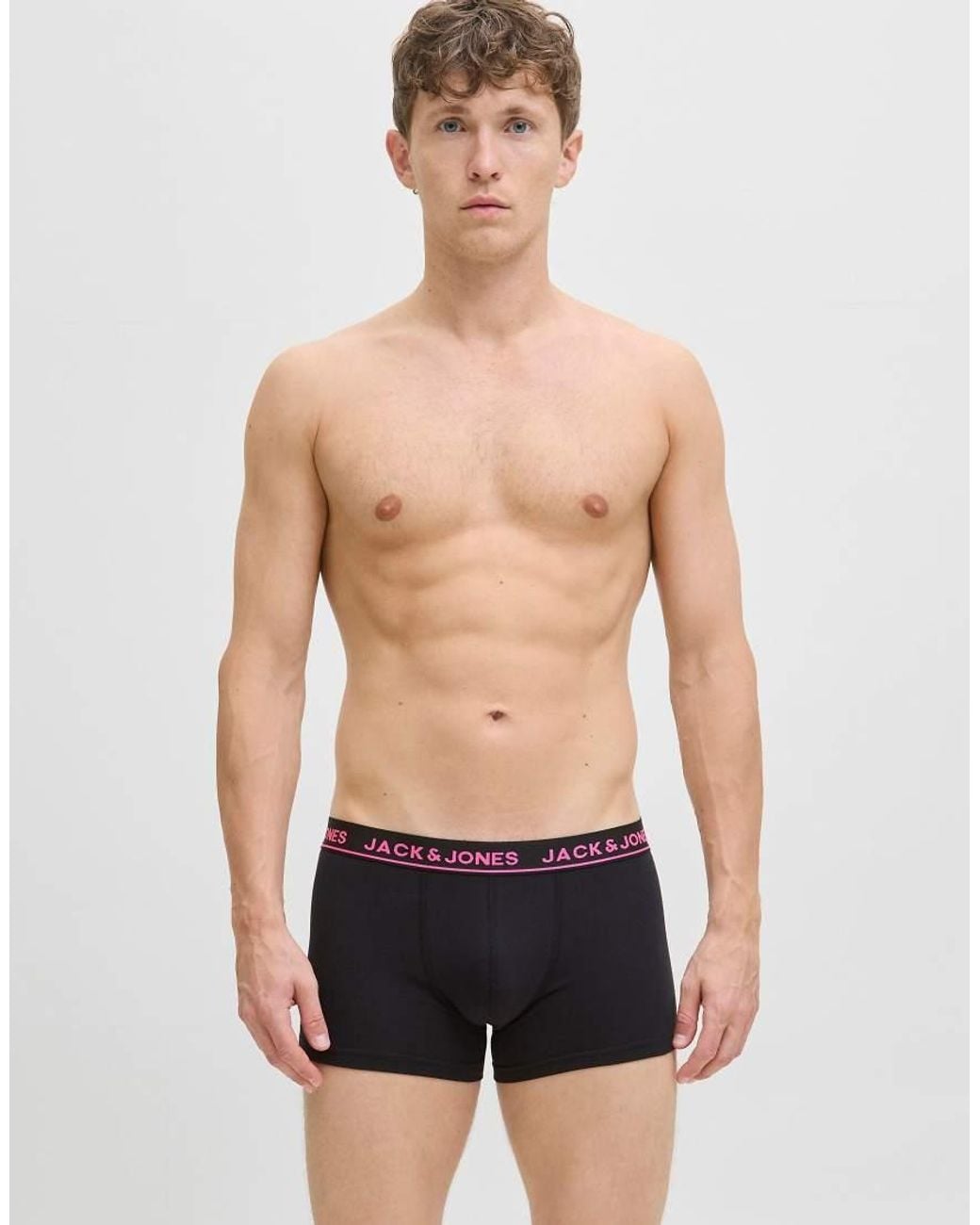 Jack & Jones Blue Plain 4 Pack Jersey Stretch Trunks for men