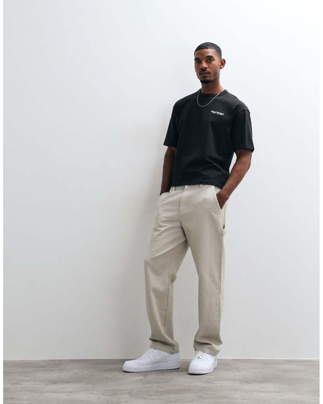 Polo Ralph Lauren Black Back Logo Relaxed Fit Heavyweight T-shirt for men