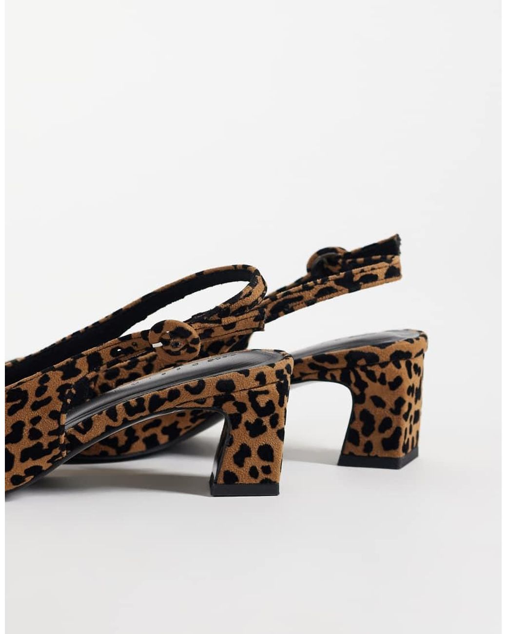 ASOS Brown Wide Fit Swift Slingback Block Heeled Shoes