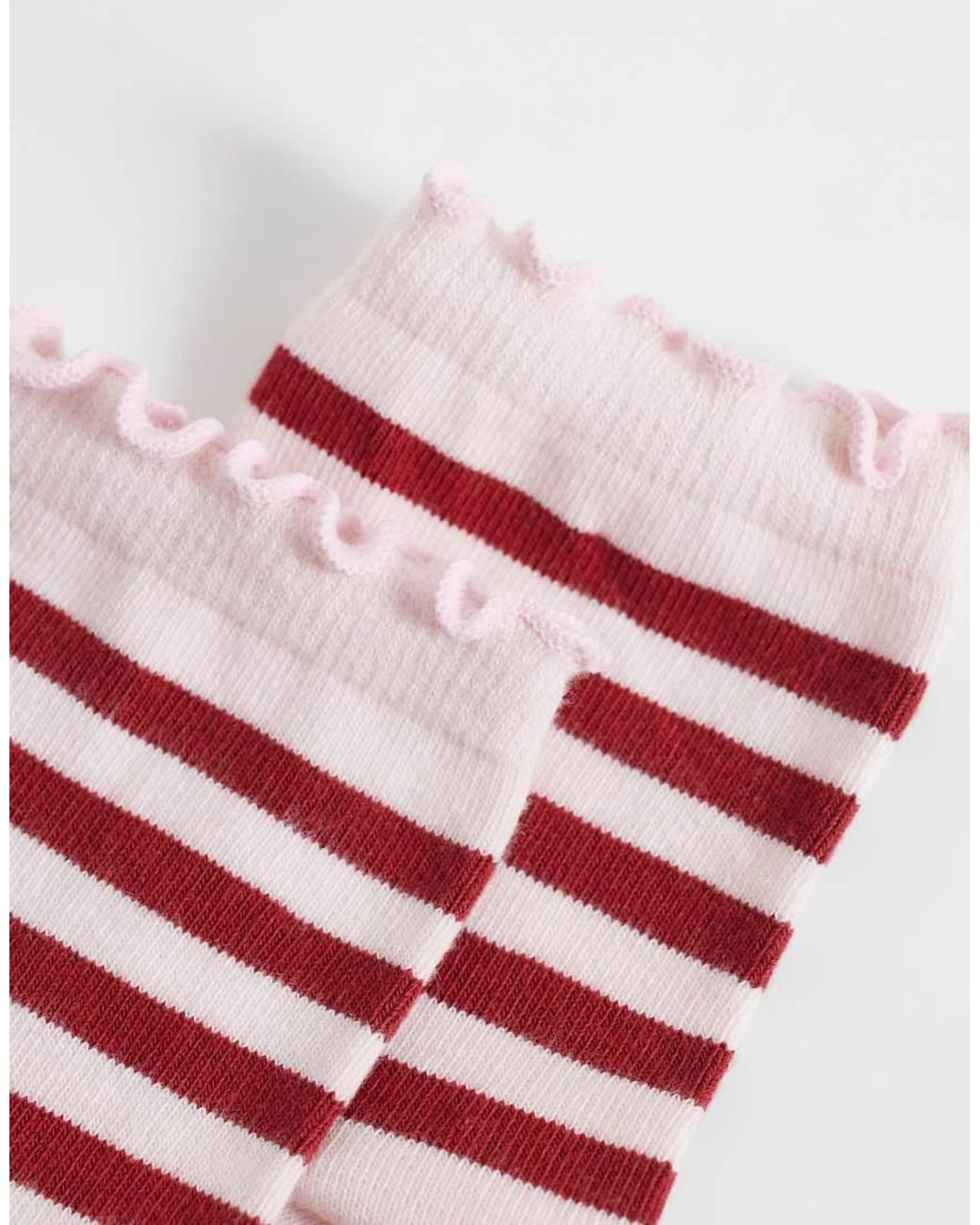 Hollister Red Holister Frill Edge Socks