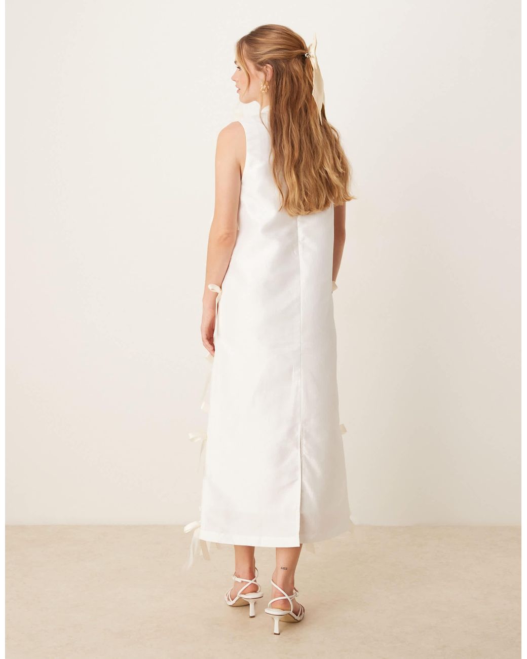 Sister Jane Snowdrop All Over Bow Midi Dress in Natural | Lyst